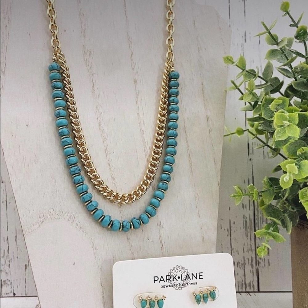 Park Lane Daytona Necklace.   Gorgeous Teal and Gold